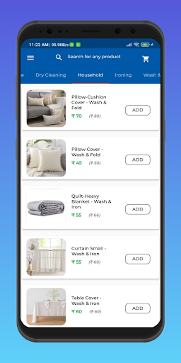 Bigwelt Laundry App Demo Screen 2