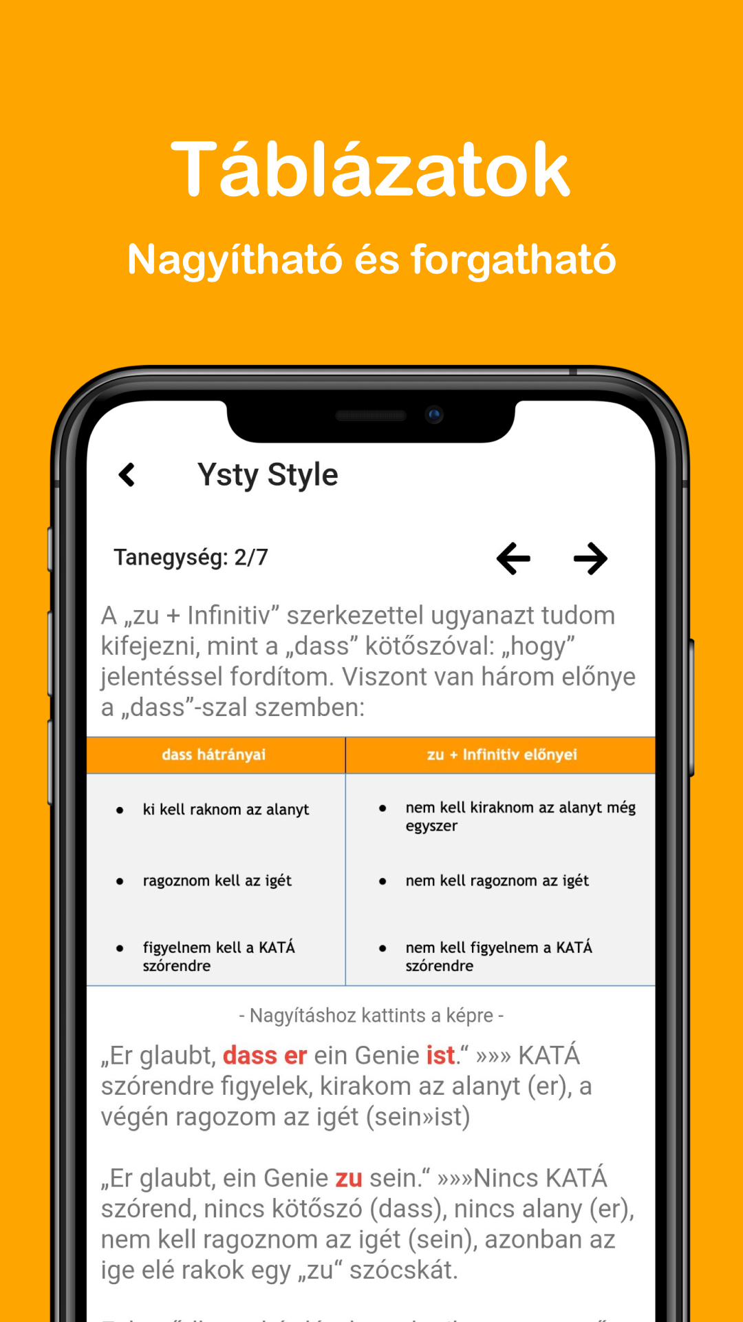 Android application Német nyelvtan magyaroknak screenshort