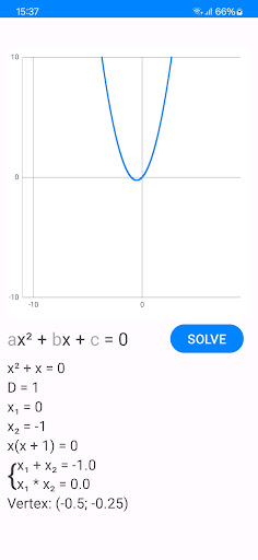 Android application QES: Quadratic Equation Solver screenshort