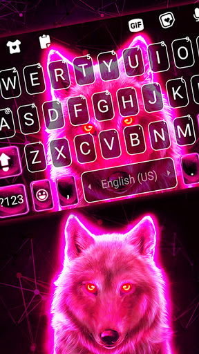 Neon Pink Wolf Keyboard Backgr Screen 2