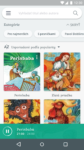 Android application Rozprávkovo screenshort
