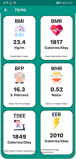 Fitness Calculator-BMI-BMR- BFP
