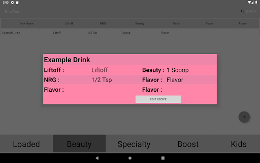 ReciTea Screen 3