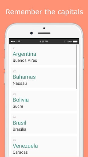 Countries and capitals game Screen 2