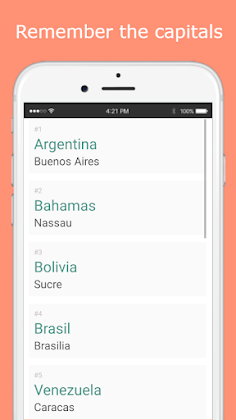 Countries and capitals game - Screenshot 2