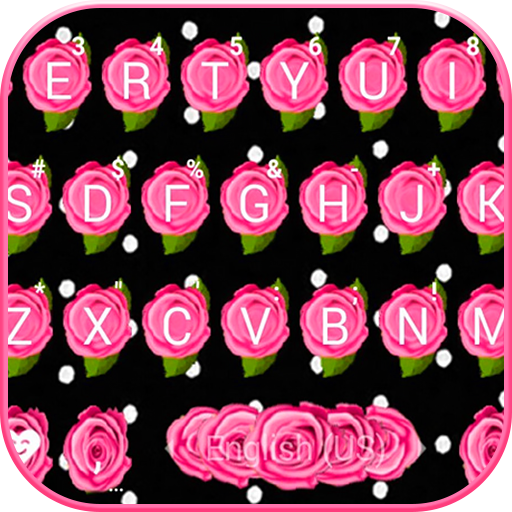 Luxury Pink Rose Keyboard Them icon