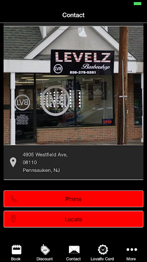 Android application Levelz Barber Shop screenshort