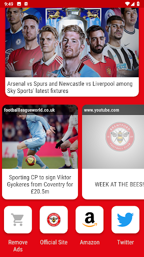 Brentford FC Fan App Screen 2
