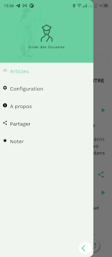 Android application TOSSIN :Code des douanes Bénin screenshort