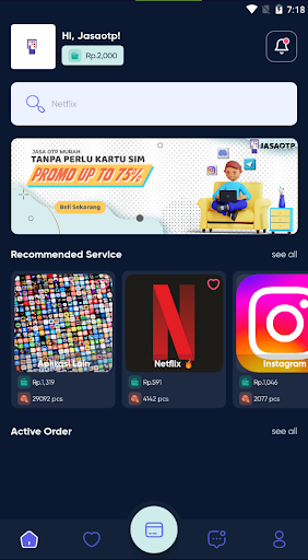 Android application Jasaotp screenshort