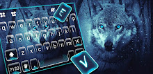 Snowy Wolf Night Keyboard Background APK