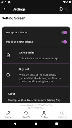 Android application tankUpLA screenshort