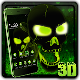 Neon Poison Skull 3D Theme icon
