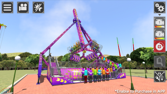 Capture d'écran du simulateur de parc à thème