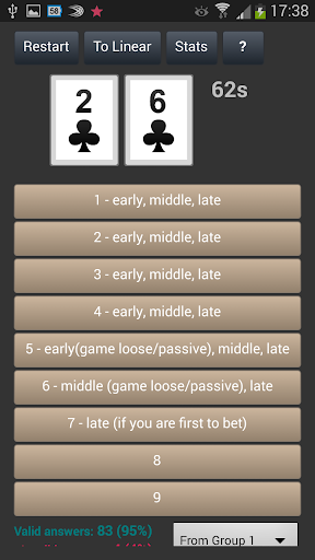 Poker Sklansky Groups Screen 2
