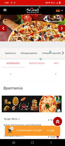 Seven Pizza Service Screen 2