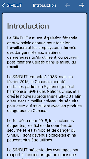SIMDUT Pocket Guide Screen 3