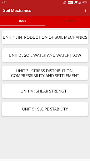 Android application Soil Mechanics screenshort