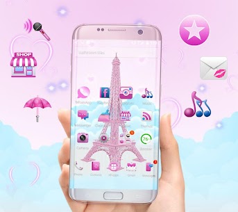 3D Pink Paris Eiffel Tower For PC installation