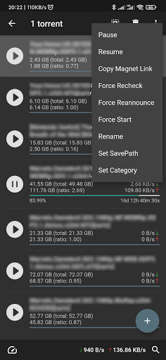 qBittorrent Remote Lite Screen 3