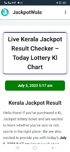 Live Kerala Jackpot Result