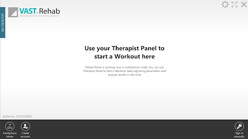 Android application VAST.Rehab Patient Panel screenshort
