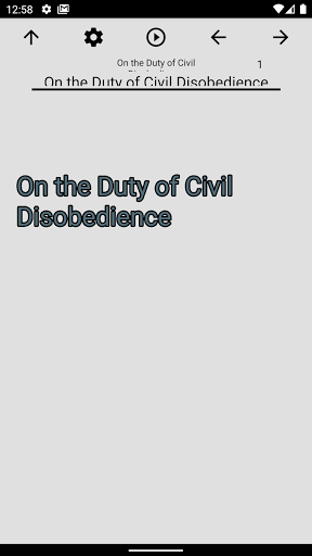 Android application Book, On the Duty of Civil Dis screenshort