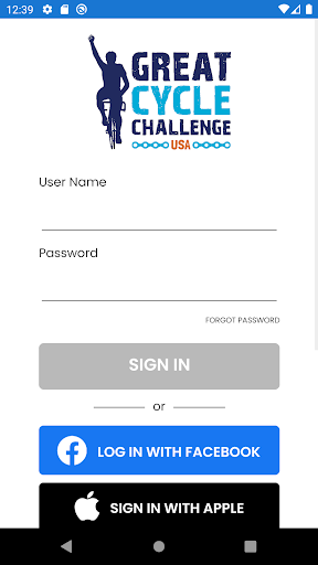 Android application Great Cycle Challenge USA screenshort