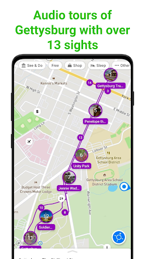 Android application Gettysburg SmartGuide screenshort