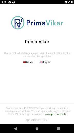 Android application Prima Vikar screenshort