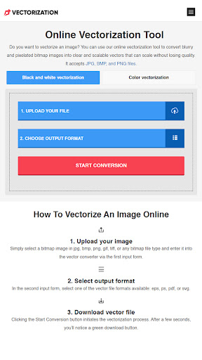 Android application Vectorize image online screenshort