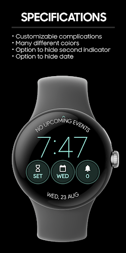 JHW Digital Thin: Watch face Screen 2