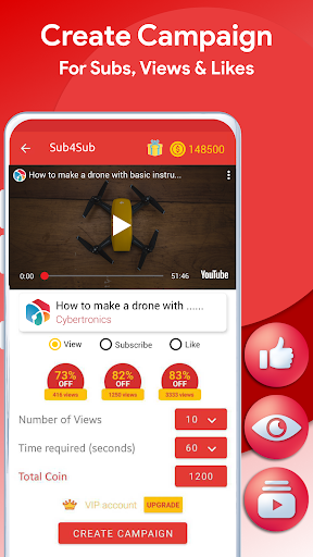 Android application Sub for Sub Get View Sub Like screenshort