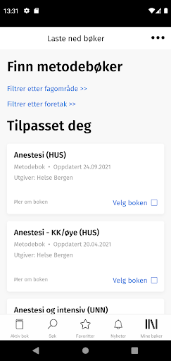Android application Metodebok screenshort