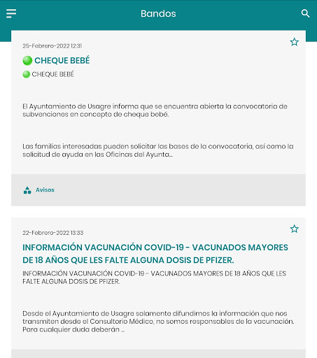 Usagre Informa Screen 2
