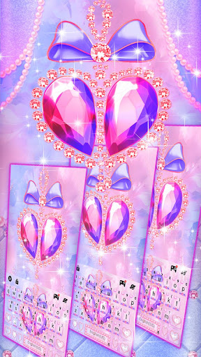 Pink Diamond Bowknot Keyboard Screen 2