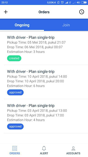 Android application EZCar screenshort