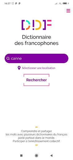 Android application Dictionnaire des francophones screenshort