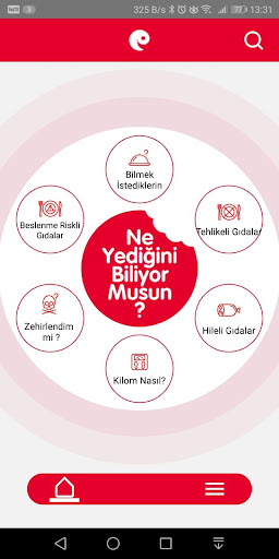 Android application Ne Yediğini Biliyor musun? screenshort