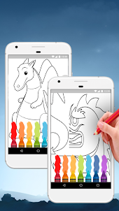 Dragon colouring book pages