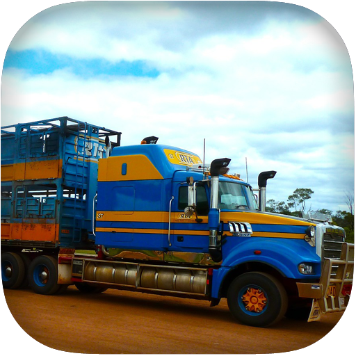 Car Transporter Truck Driving logo