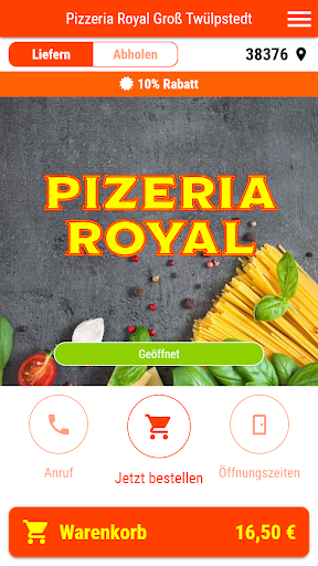 Android application Pizzeria Royal Braunschweig screenshort