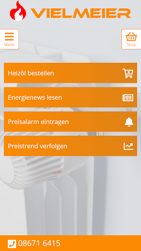 Android application Vielmeier Heizöl screenshort