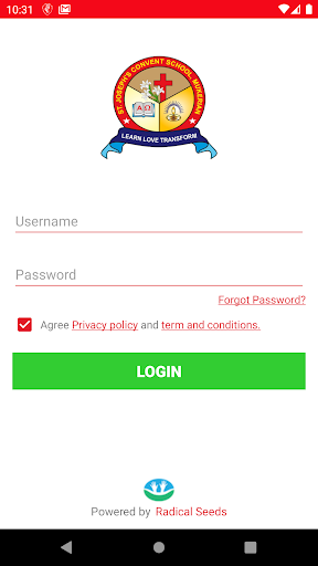 Android application Saint Joseph's convent School screenshort