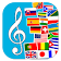 Flags and anthems of countries icon