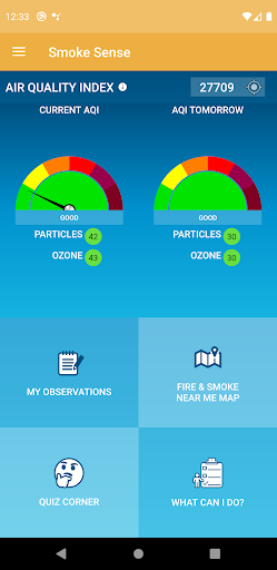 Android application EPA's SmokeSense screenshort