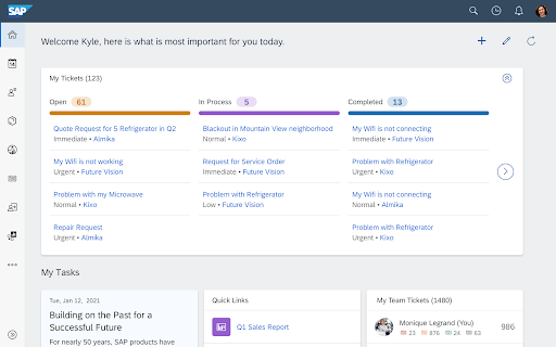 Screenshot of SAP Cloud for Customer