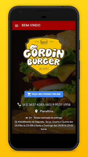 Android application Gordin Burger screenshort