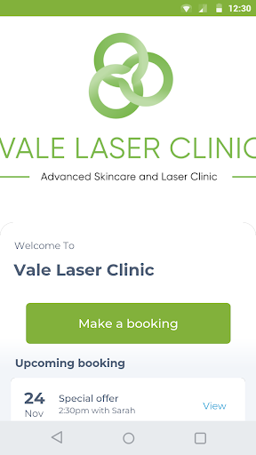 Android application Vale Laser Clinic screenshort