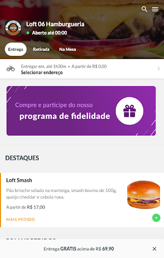 Android application Loft 06 Hamburgueria screenshort